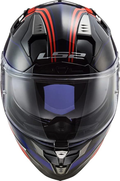 LS2 FF327 Challenger Propeller Gloss Black Red Blue Helmet