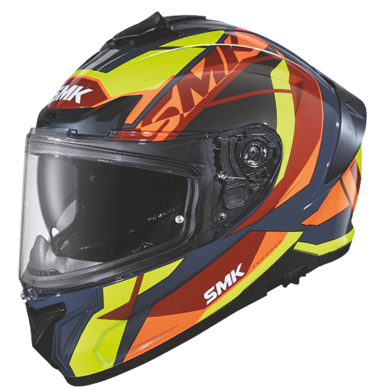 SMK Typhoon Style Matt Black Yellow Grey (MA247) Helmet