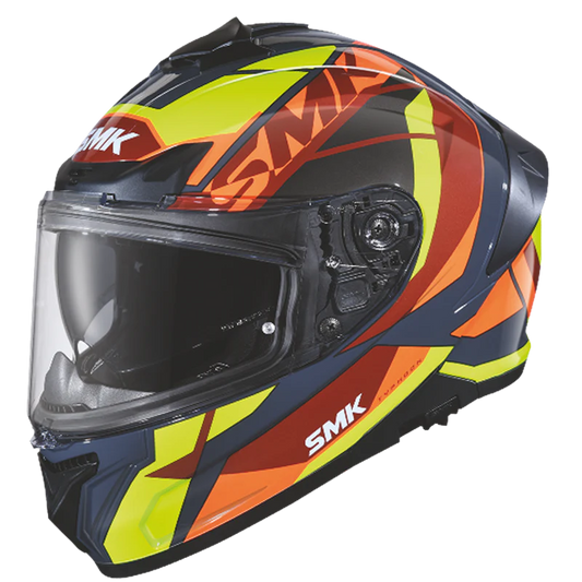 SMK Typhoon Style Matt Black Yellow Grey (MA247) Helmet