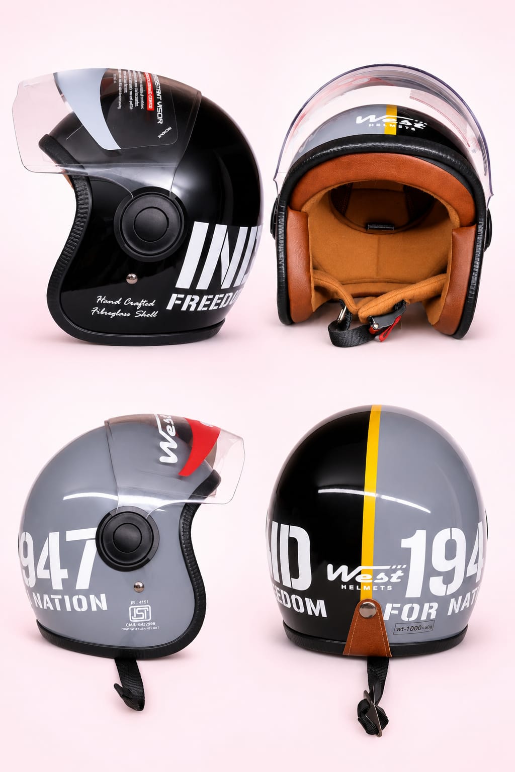 WEST HELMETS RAIDER BLACK GREY GLOSS
