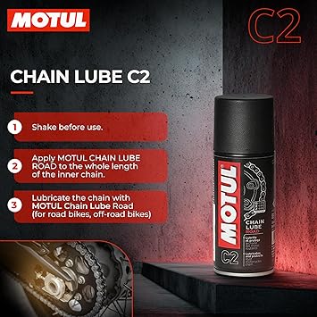 Motul Combo of C2 Chain Lube (150 ml) and C1 Chain Clean for All Bikes (150 ml)