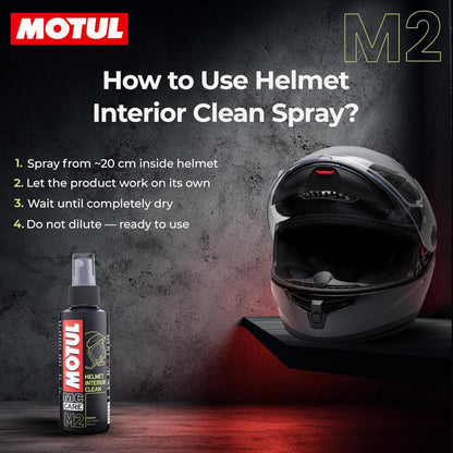 Motul Helmet Care Kit -Helmet Visor & Interior Cleaner Spray with Bactericide Sanitizer