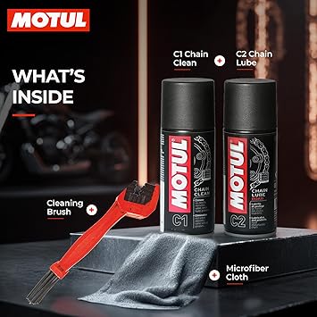 Motul Chain Care Kit- C11 50ml +C2150 ml + Microfiber Cloth