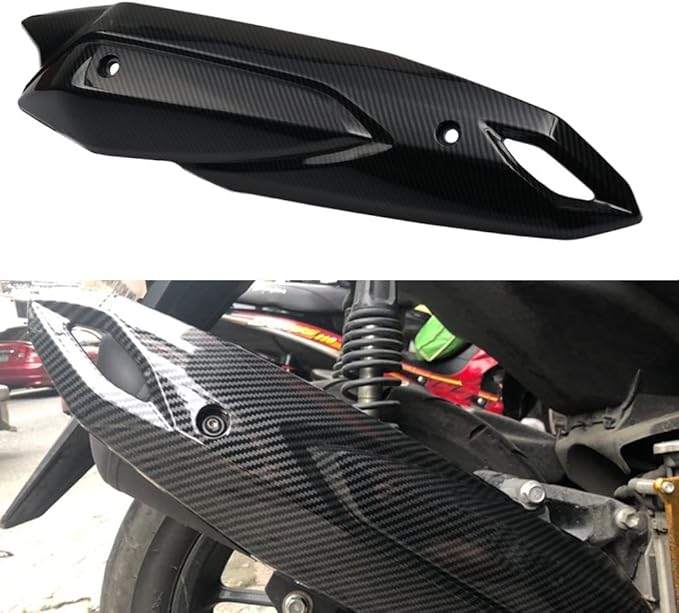 YAMAHA AEROX ACCESSORIES INDIA YAMAHA AEROX EXHAUST SILENCER PLATE COVER CARBON FINISH