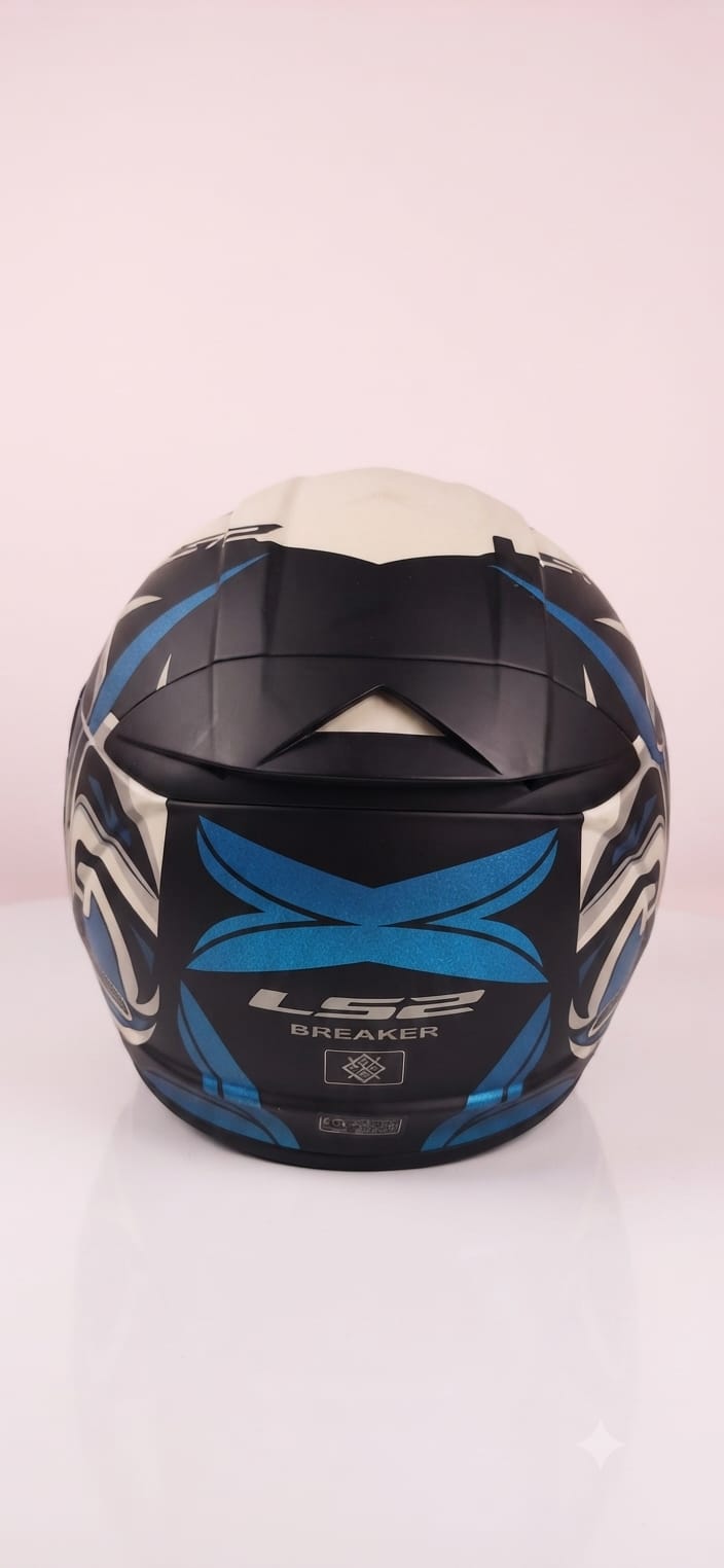 LS2 FF390 Breaker Dark Star Matt Blue White Full Face Helmet (damaged)