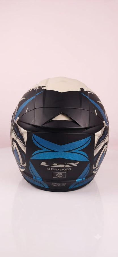 LS2 FF390 Breaker Dark Star Matt Blue White Full Face Helmet (damaged)