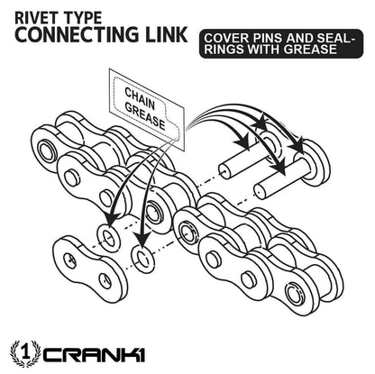 Chain For Aprilia Caponord 1200 (2013-2016) - 525 Pitch x 112 Links Gold (ZVMX)