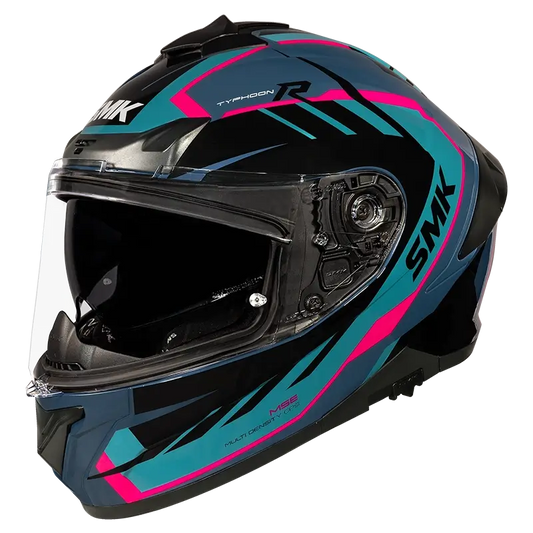 SMK Typhoon Aerot Gloss Blue Fluro Red (GL552) Helmet
