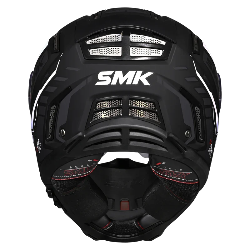 SMK Agnar Tektron Gloss Black Grey White (GL261) Helmet
