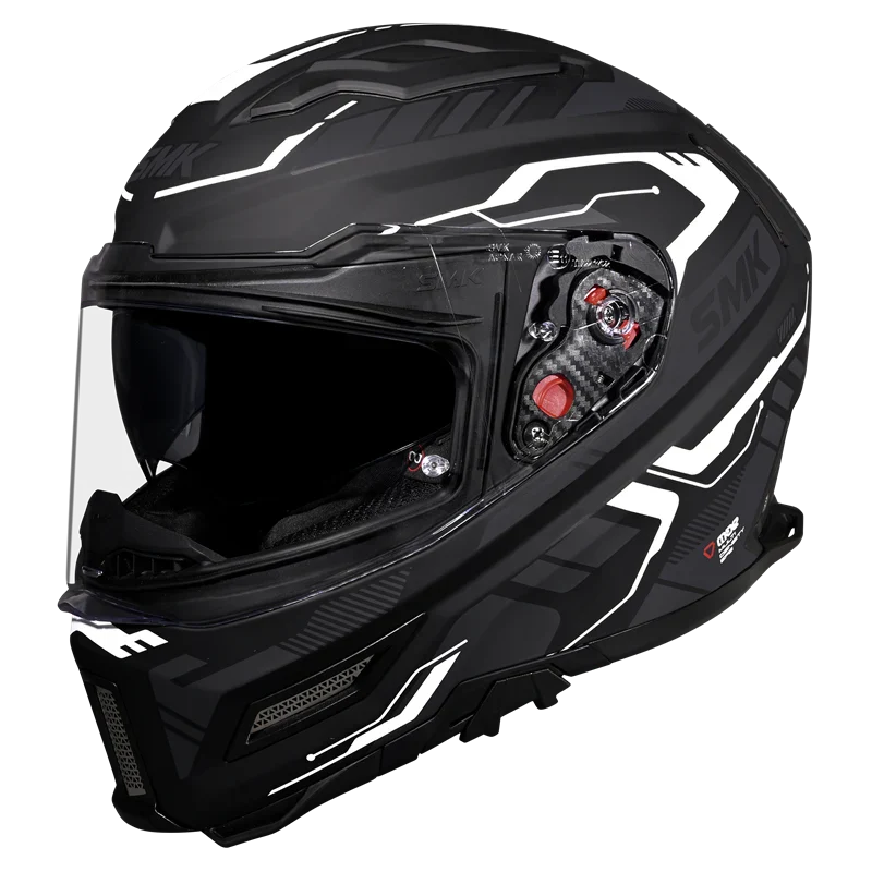 SMK Agnar Tektron Gloss Black Grey White (GL261) Helmet
