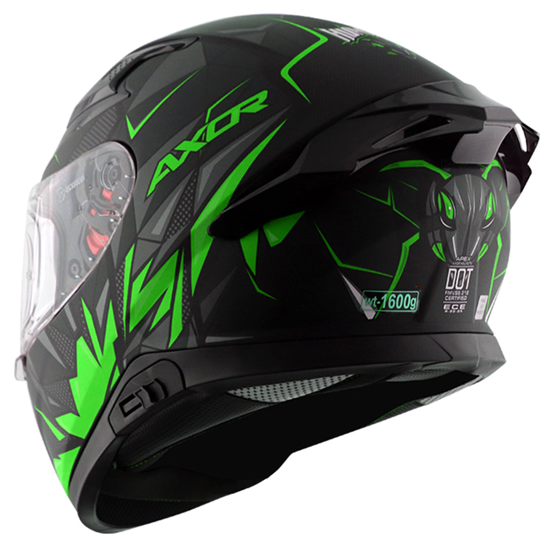 Apex Hunter Helmet DULL BLACK NEON GREEN