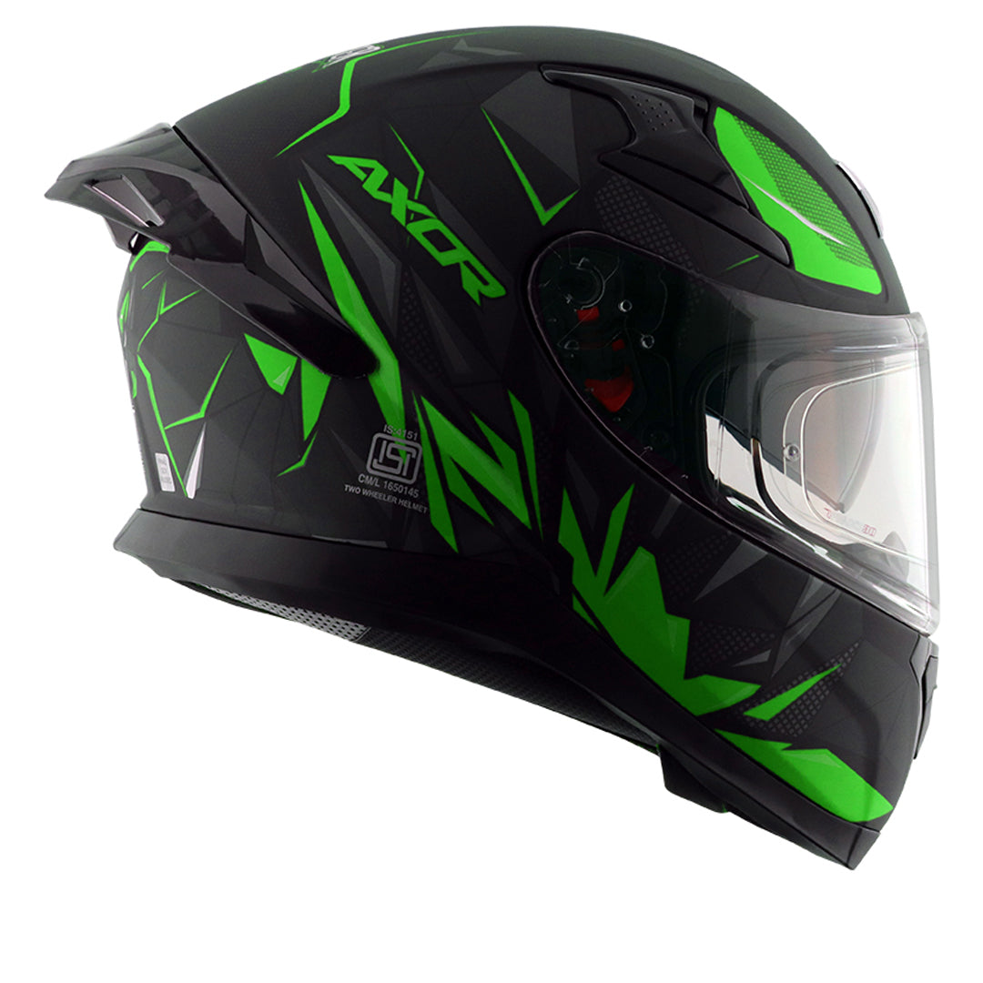 Apex Hunter Helmet DULL BLACK NEON GREEN