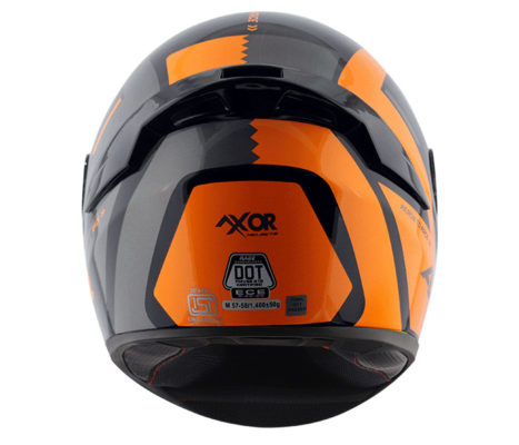 AXOR RAGE RTR Gloss Black Orange Full Face Helmet
