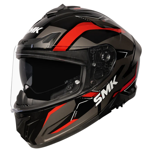 SMK Typhoon Azonix Gloss Black Grey Red (GL263) Helmet