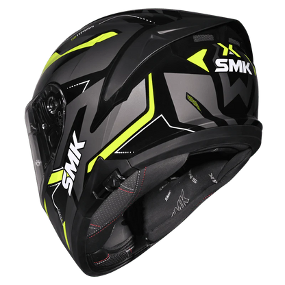 SMK Typhoon Azonix Gloss Black Grey Yellow (GL264) Helmet
