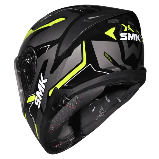 SMK Typhoon Azonix Gloss Black Grey Yellow (GL264) Helmet