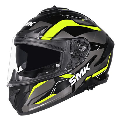 SMK Typhoon Azonix Gloss Black Grey Yellow (GL264) Helmet