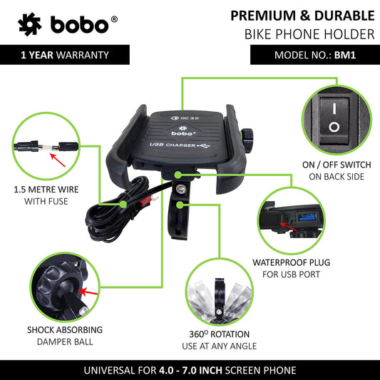 BOBO PHONE HOLDER BM1 WITH CHARGER