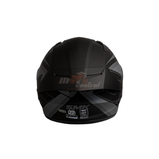 SMK Stellar Sports Stage Matt Black Grey (MA262) Helmet