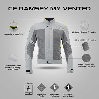 Acerbis Ramsey  Vented Jacket – Grey/Yellow