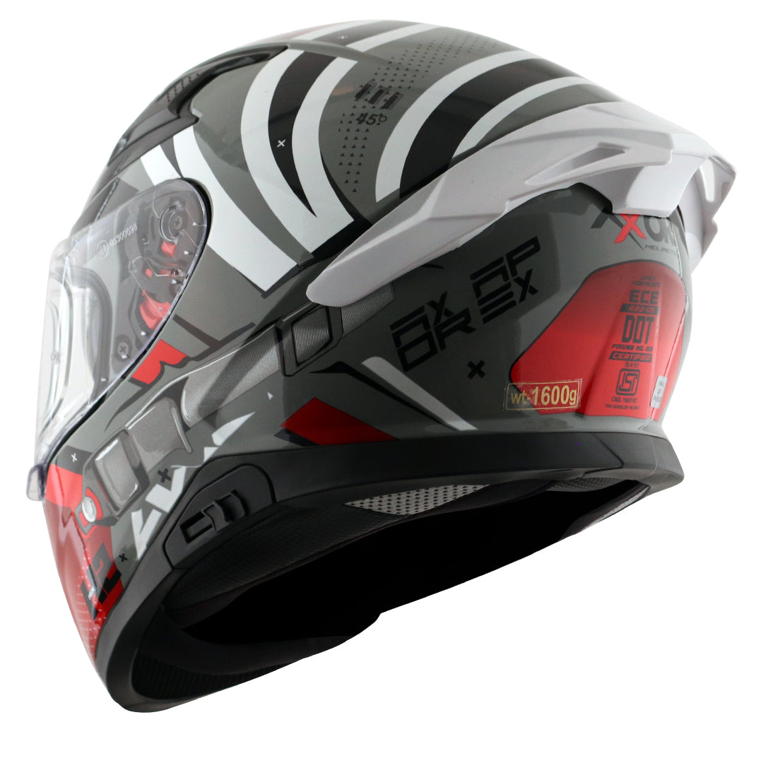 Apex Hex2 Helmet Dull Cool Grey Red