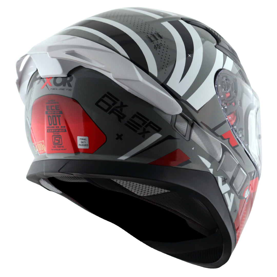 Apex Hex2 Helmet Cool Grey Red