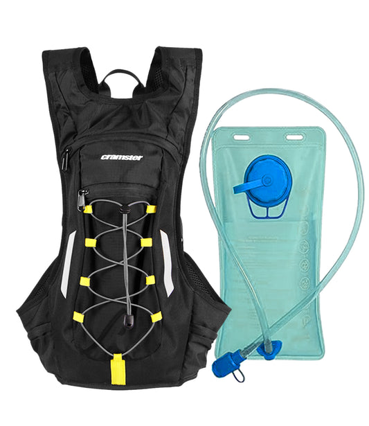 Cramster Oasis Hydration Backpack with 2L Bladder (Black Yellow)