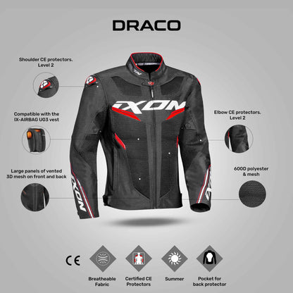 Draco Jacket -Black/White/Red