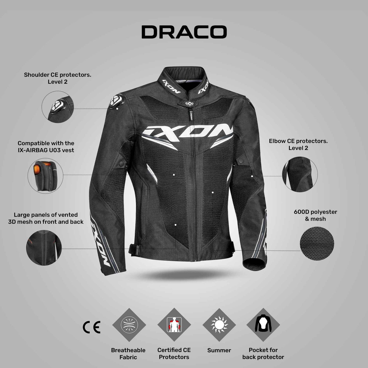 Draco Jacket - Black/White