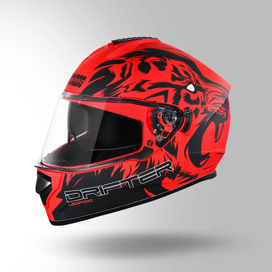 DRIFTER D2 LEOPARD DECOR MATT RED & BLACK