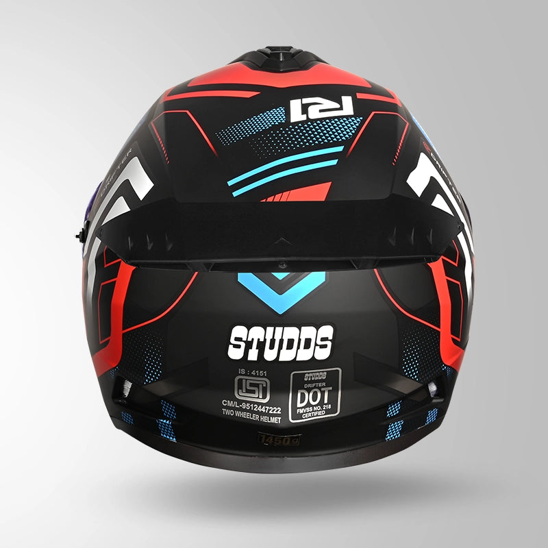 DRIFTER D4 R1 DECOR MATT BLACK / RED & BLUE