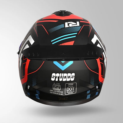 DRIFTER D4 R1 DECOR MATT BLACK / RED & BLUE