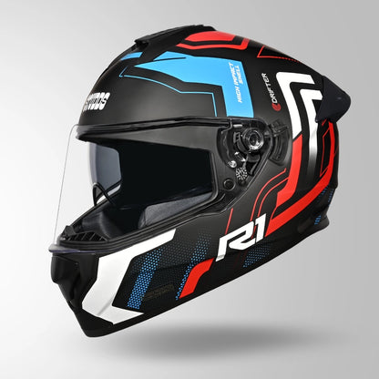 DRIFTER D4 R1 DECOR MATT BLACK / RED & BLUE