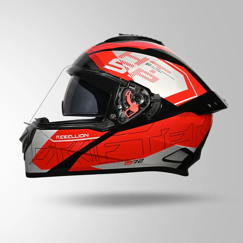 STUDDS DRIFTER D6 REBELLION DECOR BLACK & RED GLOSSY