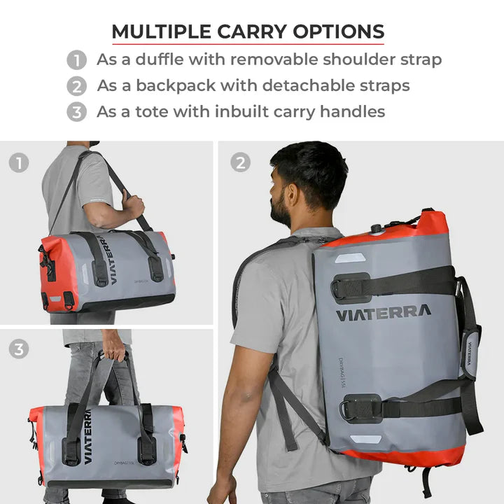 ViaTerra DryBag 55L - 100% Waterproof Motorcycle Tailbag (Universal)
