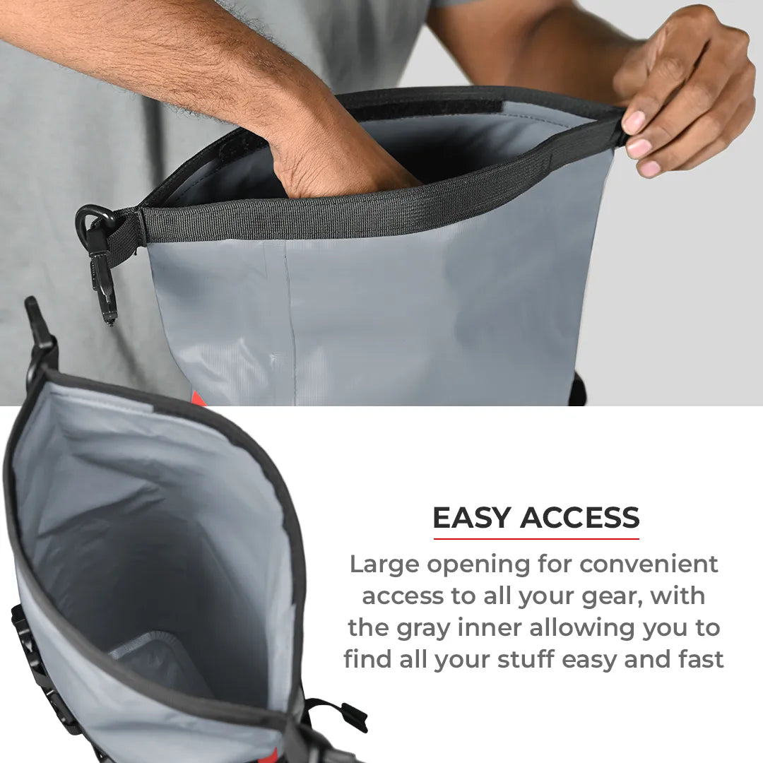ViaTerra DryBag 8L - 100% Waterproof Motorcycle Tailbag/ Rear rack bag (Universal with versatile mounting)