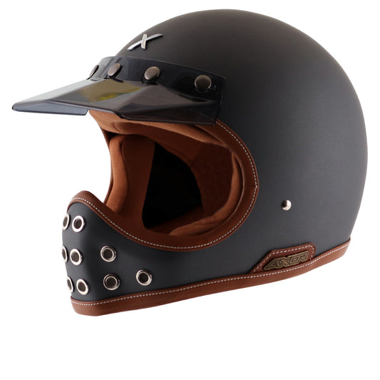 Axor Retro MotoX Helmet Dull Athena Grey