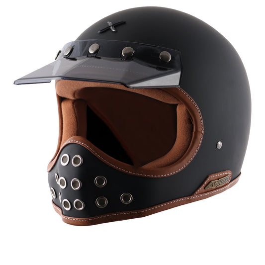 Axor Retro MotoX Helmet Dull Black