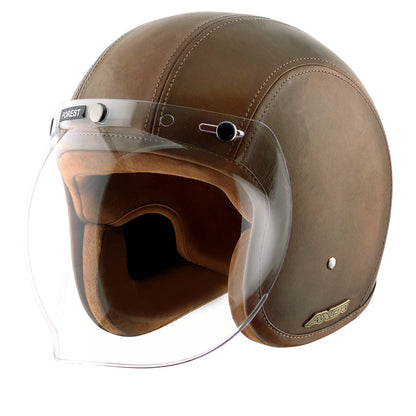 Axor Retro Jet Leather Helmet FORESTGREEN