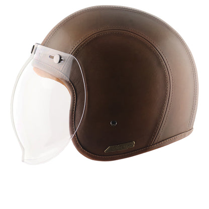 Axor Retro Jet Leather Helmet FORESTGREEN