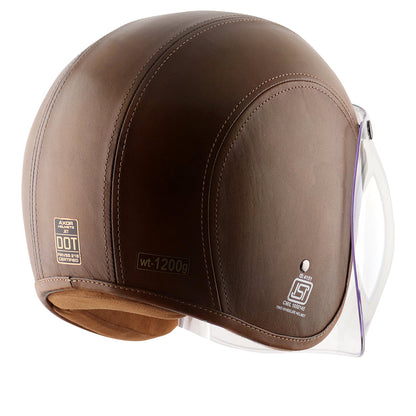 Axor Retro Jet Leather Helmet FORESTGREEN