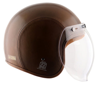 Axor Retro Jet Leather Helmet FORESTGREEN
