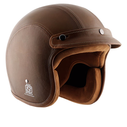 Axor Retro Jet Leather Helmet FORESTGREEN