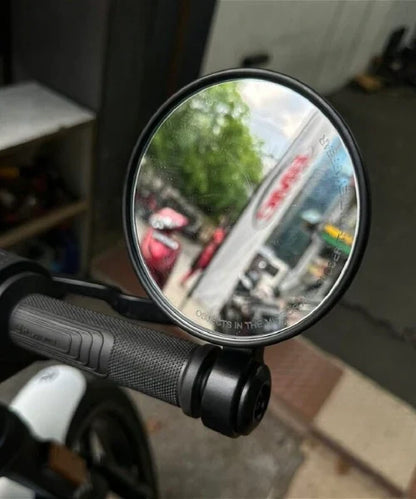 Autobird Round Bar End Mirrors Black