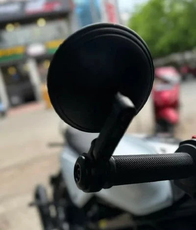 Autobird Round Bar End Mirrors Black