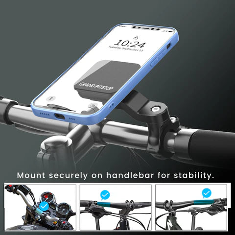 Quick Lock GEN-1 with in-built MAGNETIC LOCK Technology Mobile Holder For Bike Handlebar