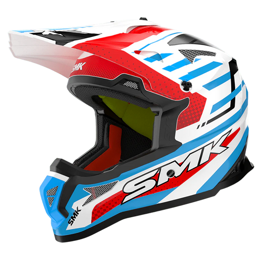 SMK Allterra Bulldozer White Blue Red Gloss (GL153) Helmet