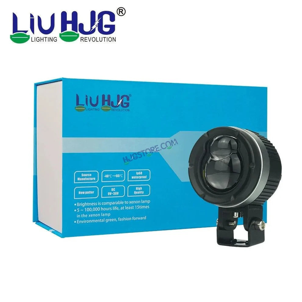 HJG P49 1124 Dual Lens 120W Foglight New Model with Power Adaptor Foglight Ultra Wide Dual Intensity LED Driving Fog Lights White/Yellow (2*60W = 120W Total) Universal For All Cars & Bikes