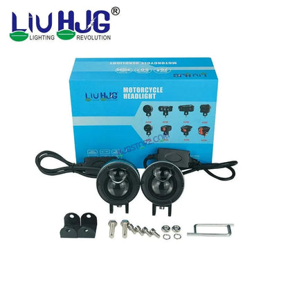 HJG P49 1124 Dual Lens 120W Foglight New Model with Power Adaptor Foglight Ultra Wide Dual Intensity LED Driving Fog Lights White/Yellow (2*60W = 120W Total) Universal For All Cars & Bikes