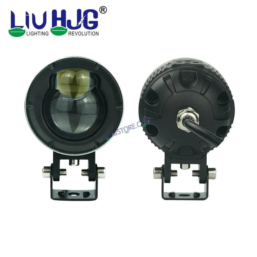 HJG P49 1124 Dual Lens 120W Foglight New Model with Power Adaptor Foglight Ultra Wide Dual Intensity LED Driving Fog Lights White/Yellow (2*60W = 120W Total) Universal For All Cars & Bikes